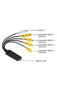 Siyah Ses Dönüştürücü ve Kamera Kayıt Kablosu 4576 4 Ch Usb Dvr 4 ürün fotoğrafı