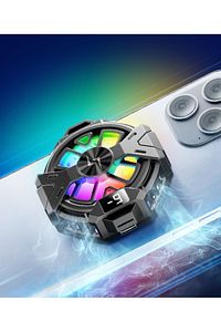 Fan Soğutucu RGB Led Işıklı Isı Derece Göstergeli Cep Telefon Soğutucu Radyatör ürün fotoğrafı