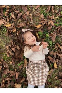 KIZ ÇOCUK FİYONKLU KAZAYAĞI ETEK BADİ TAKIMI ürün fotoğrafı
