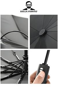 Tam Otomatik Rüzgarda Kırılmayan Siyah 8 Fiber Telli Şemsiye ürün fotoğrafı