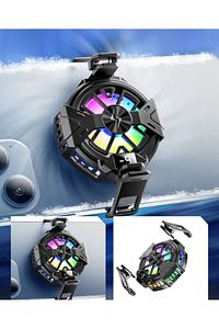 Fan Soğutucu RGB Led Işıklı Isı Derece Göstergeli Cep Telefon Soğutucu Radyatör ürün fotoğrafı