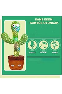 Dans Eden Oyuncak Şarjlı Konuşan Ses Tekrar Eden 120 Şarkılı Oyuncak Kaktüs ürün fotoğrafı