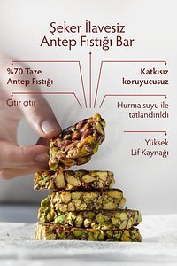 Şeker Ilavesiz Antep Fıstığı Krokan Bar 120 gr (6 X 20 GR) ürün fotoğrafı