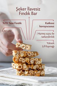 Şeker Ilavesiz Fındık Krokan Bar 120 gr (6 X 20 GR) ürün fotoğrafı