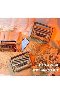 Nostaljik Radyo Fm Ahşap Görünümlü Bluetooth Hoparlör Ahşap Renk Vintage Işıklı Usb Sd ürün fotoğrafı