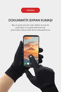 Soğuk Rüzgar Geçirmez Suya Dayanlıklı Dokunmatik Eldiven Parmak Korumalı Motosiklet Eldiveni ürün fotoğrafı