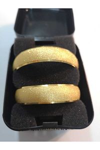 Altın Kaplama Imitasyon Kumlu Model Bilezik 22 Ayar 1.5 cm ürün fotoğrafı
