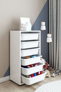 6 Sepetli Çok Amaçlı Dolap, Mutfak Dolabı, Çocuk Oyuncak Dolabı, Oyuncak Organizer ürün fotoğrafı