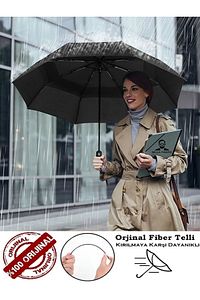 Otomatik Full Fonksiyon Açma Kapama Siyah Unisex 8 Fiber Tel Kaliteli Şemsiye ürün fotoğrafı