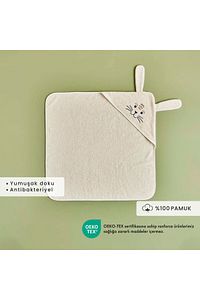 %100 Pamuk Rabbit Kundak Havlu Ekru (75X75 CM) ürün fotoğrafı