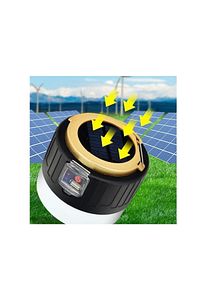 G-300w Kamp Lambası Solar Güneş Enerjili Ampül 26smd Led Şarjlı El Feneri Powerbank 5 Mod ürün fotoğrafı