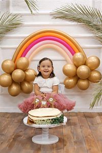Altın Makaron Gökkuşağı Balon Set ürün fotoğrafı