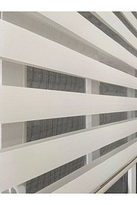 Ithal Bambu Ekru Zebra Stor Perde Eteği Düz (1.kalite Alüminyum Kasa Metal Ayak ürün fotoğrafı