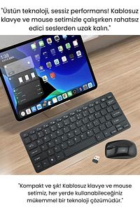 Kingboss K-03 2.4 Ghz Kablosuz Mini Klavye Mouse Set ürün fotoğrafı