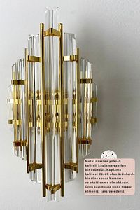 Champion Gold Rengi Aplik Tekli Duvar Lambası Otel Cafe Restoran Için Dekoratif Modelleri ürün fotoğrafı