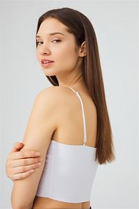Ayarlanabilir Ince Askılı Lazer Kesim Crop Büstiyer 3'lü Paket-3 ürün fotoğrafı