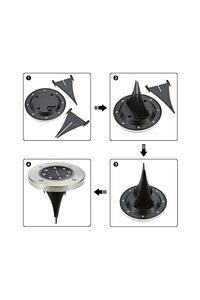 3w Solar Güneş Enerjili Kazıklı Çim & Bahçe Aydınlatma, Ip65,paslanmaz Inox,günışığı Işık Rengi ürün fotoğrafı