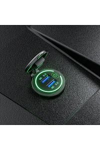 Ch-30 Hızlı Şarj Qc 3.0 Su Geçirmez Usb Araç Şarj Soketi Çift Usb ürün fotoğrafı