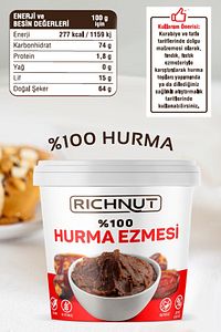 Katkısız Doğal Hurma Ezmesi - %100 Hurma Püresi 1 Kg ürün fotoğrafı