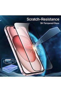 Apple iPhone 15 Pro Max Uyumlu Tam Kapatan Tamperli Cam Ekran Koruyucu Kırılmaz Cam ürün fotoğrafı