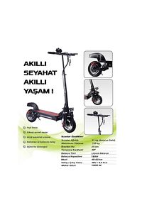 Çift Amortisörlü 1000w 10 Inç Elektrikli Scooter Siyah ürün fotoğrafı