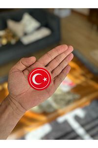 TÜRK BAYRAĞI Ütü İle Yapışan Örme Kumaş Arma Yama Tekstil Patch Kırmızı  Şanlı Türk Bayrağı 4 adet ürün fotoğrafı