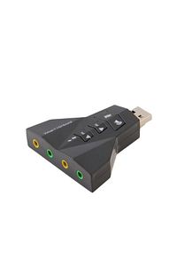 2100 Usb Ses Kartı 7 Kanal Çevirici Dönüştürücü Laptop Harici Kartı Mikrofon Kulaklık Girişli ürün fotoğrafı