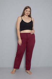 Büyük Beden Kadın Pamuklu Beli Lastikli İnce Kumaş Cepsiz Pijama Altı ürün fotoğrafı