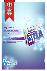Magnezyum Magthreeon 60 Kapsül Magnezyum B6-b12-c-d3-k2 Vitamin Ve Mineral Gıda Takviyesi ürün fotoğrafı