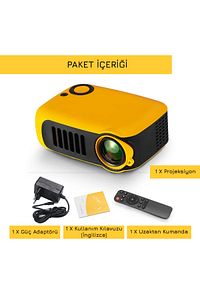 A2000 Hoparlörlü 1000 Lümen Mini Multimedya Ev Sineması 80 inç  Projeksiyon Cihazı ürün fotoğrafı