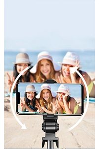 Düz Siyah Bluetooth Kumandalı Selfie Çubuğu-monopod Telefon Tutucu ürün fotoğrafı