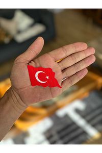 TÜRK BAYRAĞI Ütü İle Yapışan Örme Kumaş Arma Yama Tekstil Patch Kırmızı  Şanlı Türk Bayrağı 4 adet ürün fotoğrafı
