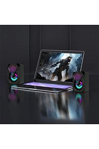Bilgisayar Hoparlörü Rgb Led Işıklı Gaming Oyuncu Hoparlörü 3.5mm Jack Usb Speaker 1+1 Ses Sistemi ürün fotoğrafı