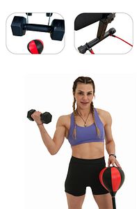 Gym Bench Fitness Ağırlık Sehpası - Katlanabilir Mekik Aleti ve Boks Topu - Tüm Vücut Egzersiz Aleti ürün fotoğrafı