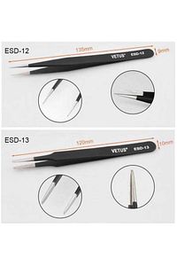 Hassas Elektronik Cımbız Seti Antistatik Çelik Tweezer Set ürün fotoğrafı