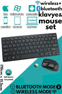 Kingboss K-03 2.4 Ghz Kablosuz Mini Klavye Mouse Set ürün fotoğrafı
