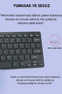 Kingboss K-03 2.4 Ghz Kablosuz Mini Klavye Mouse Set ürün fotoğrafı