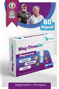 Magnezyum Magthreeon 60 Kapsül Magnezyum B6-b12-c-d3-k2 Vitamin Ve Mineral Gıda Takviyesi ürün fotoğrafı