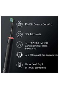 Pro 3 - 3900 - Siyah Beyaz 2'li Şarj Edilebilir Diş Fırçası Seti ürün fotoğrafı