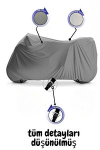 125-150 cc Arka çantasız Scooterlar Gri Renk M Beden Uyumlu SolarBlock  Motosiklet Brandası Örtüsü ürün fotoğrafı