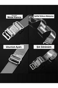 6 Adet (3 ÇİFT) Metal Kancalı Şeffaf Sütyen Askısı ürün fotoğrafı