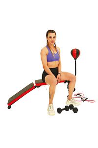 Gym Bench Fitness Ağırlık Sehpası - Katlanabilir Mekik Aleti ve Boks Topu - Tüm Vücut Egzersiz Aleti ürün fotoğrafı