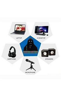 2100 Usb Ses Kartı 7 Kanal Çevirici Dönüştürücü Laptop Harici Kartı Mikrofon Kulaklık Girişli ürün fotoğrafı