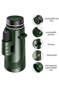 80x100 Hd Zoom Tek Göz Monoküler Teleskop Taşınabilir Dürbün Uzun Menzilli Avcılık Spor Kamp ürün fotoğrafı