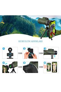 80x100 Hd Zoom Tek Göz Monoküler Teleskop Taşınabilir Dürbün Uzun Menzilli Avcılık Spor Kamp ürün fotoğrafı