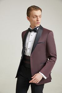 Ds Damat Slim Fit Bordo Jakar Desenli Damatlık & Smokin Takim Elbise ürün fotoğrafı