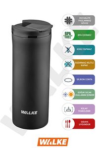 Premium Çift Katmanlı Paslanmaz Çelik Termos Bardak Kahve Çay Termosu 400 ml Luxury ürün fotoğrafı
