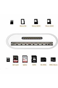Nk-1022 Lightning To Sd Card Camera Reader Kablo Iphone Sd Micro Okuyucu Kablo Adaptör-beyaz ürün fotoğrafı