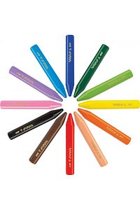 Kids Plastidecor 12'li Jumbo Üçgen Mum Pastel Boya / ürün fotoğrafı
