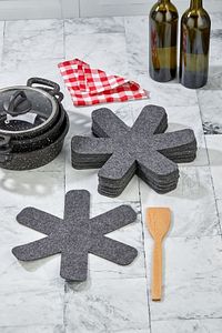 Kalın Tencere,tava & Borcam Koruyucu Çizdirmez Elyaf Keçe 6'lı Set 30x30 Cm Tava Koruyucu Çizdirmez ürün fotoğrafı